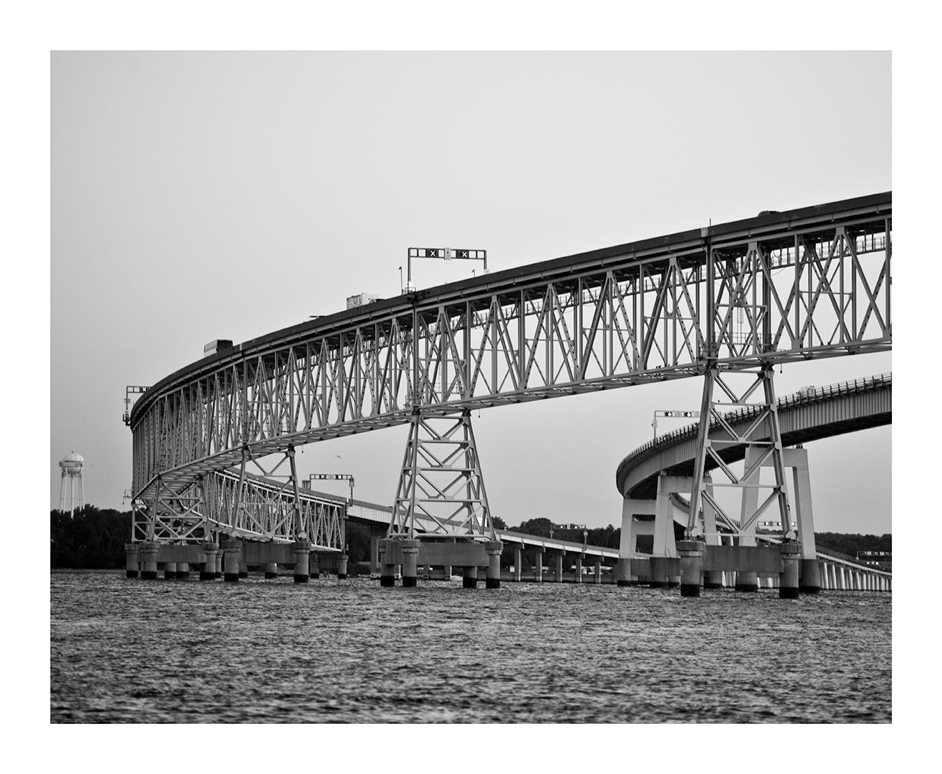 Final Span of the Chesapeake Bay Bridge as it ends on Kent Island on Maryland's Eastern Shore