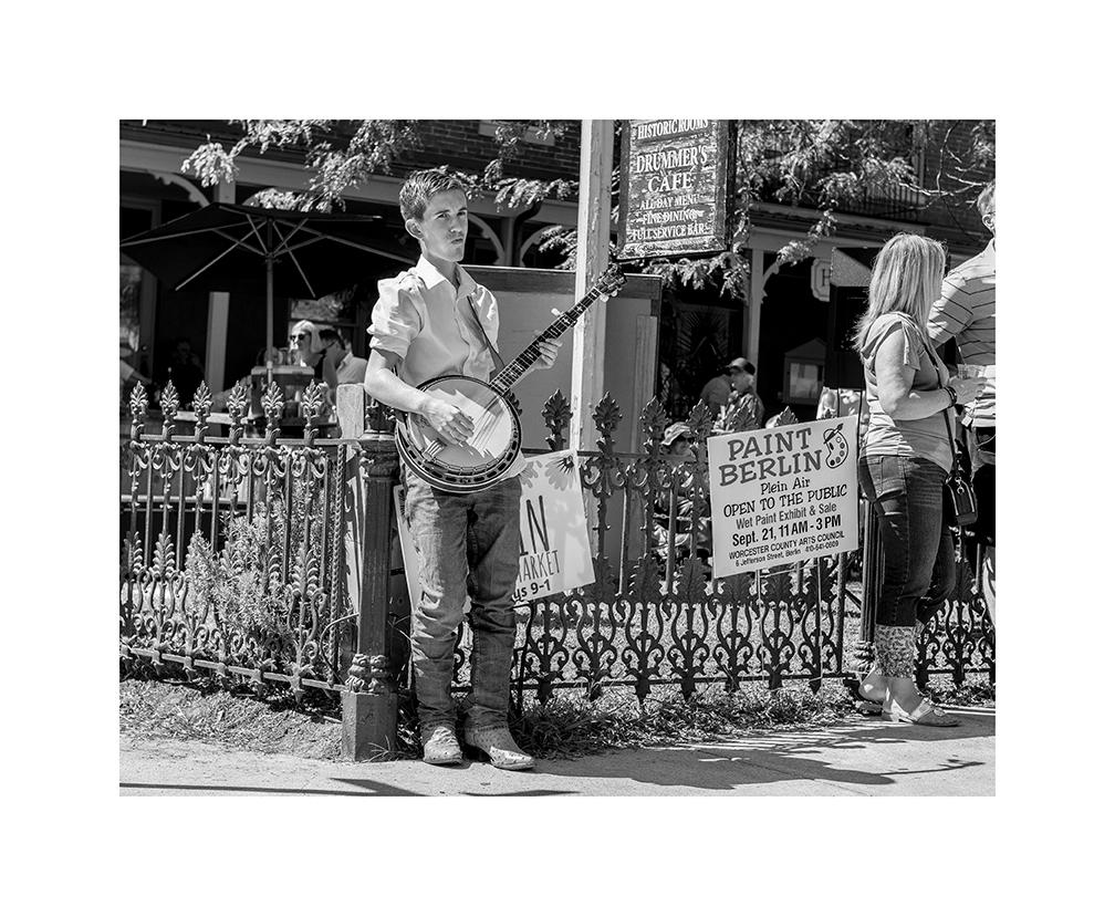 Taylor Parks of Bloxom, Virginia prepares to compete in the annual Berlin Fiddler's Festival, Berlin, Maryland